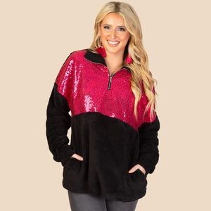 NWT! BeAuTiFuL Pink Sequin Sherpa With Pockets! 💕🎉